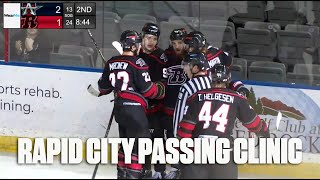 Rapid City Rush Put On Passing Clinic For Alex Aleardi Goal In ECHL Action [upl. by Chamkis]