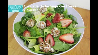 Ensalada de lechuga con fresas y nueces [upl. by Nyrac]