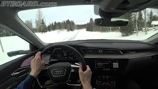 POV Audi ETron with Virtual Mirrors on WINTER ROAD All electric SUV that actually WORKS [upl. by Ennaeirrac]