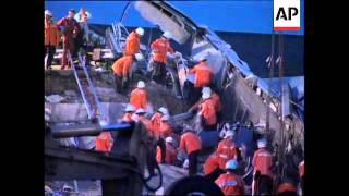 GERMANY ESCHEDE RESCUE OPERATION HAMPERED BY COLLAPSED BRIDGE [upl. by Adnac]