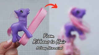 Making Doll Hair Using Ribbons  Little Little Pony Custom  Repair [upl. by Nylrahc38]