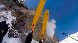 Skier Survives 150Foot Cliff Fall Without A Single Scratch [upl. by Ait]