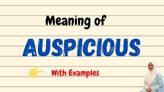 Daily vocabulary  Auspicious Meaning  Vocabgram [upl. by Lenhart]