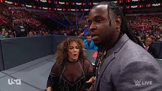 Natalya amp Tamina vs Nia Jax amp Shayna Baszler Nia Jax Attacks Reginald WWE RAW 19th July 2021 [upl. by Guimond]