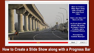 Create an Excel VBA Slide Show with Progress Bar  Part39  Excel VBA Tutorial [upl. by Patterson]