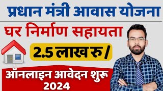 Pradhan Mantri Awas Yojana Online 2024  Ghar Banane Ke Liye Paise Kaise Le [upl. by Akkinahs]