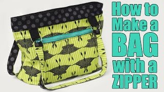 How to Make a Bag or Purse with a Zipper  Sewing Tutorial [upl. by Jolenta379]