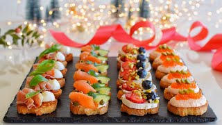 4 Deliciosos CANAPÉS Crostini para Celebrar la Navidad 20232024  Impresiona a Todos  DarixLAB [upl. by Siramed]