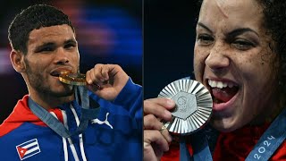 Cuba suma medallas en boxeo de peso ligero con Álvarez y en lucha libre femenina con Guzmán  AFP [upl. by Tupler]