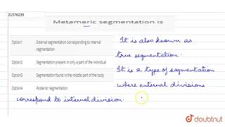 Metameric segmentation is  12  PHYLUM  ANNELIDA  BIOLOGY  DINESH PUBLICATION  Doubtnut [upl. by Dagall133]