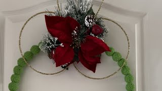 Tutorial  Crochet Wreath  Christmas decor  wreath crochet diy xms decor croche crafts 437 [upl. by Aisnetroh955]