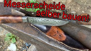 Messerscheide für das Damastmesser selber bauen  mit Punzierung  Subtitled [upl. by Nigam]