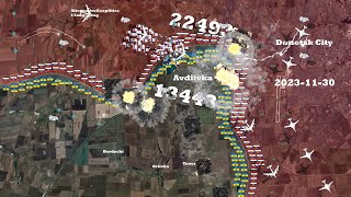 Battle of Avdiivka  Авдеевка Animated Timelapse Map  20222024 Entire Battle [upl. by Milak]