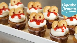 How to Make a Jammie Dodger Cupcake  Cupcake Jemma [upl. by Einalem]