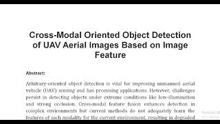 Cross Modal Oriented Object Detection of UAV Aerial Images Based on Image Feature [upl. by Rehpinej]