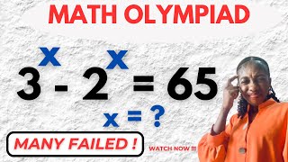 Mind Blowing Math Olympiad Exponential Equation 3x  2x  65 [upl. by Noinatrad]