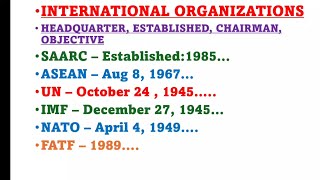 International Organisations and Headquarters l Chairman l Current Affairs 2024 l Gk Tricks l SSC l [upl. by Hayidah]