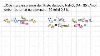 Como calcular la masa en gramos a partir de la normalidad y un volumen [upl. by Draude]