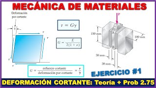 DEFORMACIÓN POR CORTANTE  TEORIA  Prob 275 Beer Johnston 6ta Edición  Mecánica de Materiales [upl. by Atkinson209]