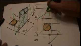 Perspectiva cónica frontal de circunferencia y cilindro [upl. by Asilav]
