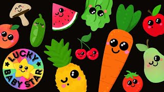 🥕Dancing Fruit amp Vegetables by Lucky Baby Star Colourful Sensory Food Party for Little Dancers🍍 [upl. by Fulviah]