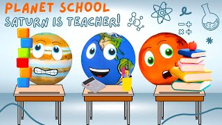 The Solar System Planets go to School Learning about Moons Planets and Space [upl. by Huberto]