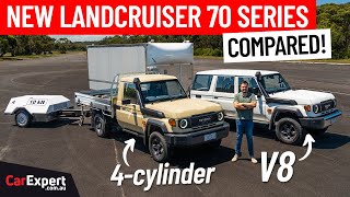 LandCruiser 70 Series V8 v 4cylinder towing stress test amp drag race Is Toyotas V8 dead [upl. by Acinat367]