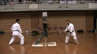 BO MAKIWARA  2PERSON SET  Demonstration at Okinawa World Karatedo Tournament 2009 [upl. by Ma]