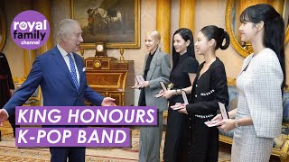 King Charles III Awards KPop Band Blackpink MBEs [upl. by Arabrab198]