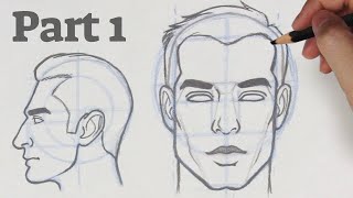 How to Draw a Face from any Angle  Part 1  Front amp Side View [upl. by Wiatt]