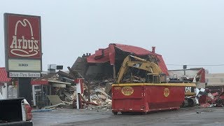 Tearing down Arbys Roseville michigan 2018 [upl. by Alleunam]