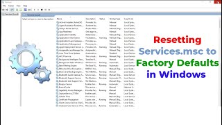 How to Reset Servicesmsc to Default Settings in Windows 1110 [upl. by Dino780]