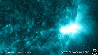 Sunspot blasts third powerful xflare in a week [upl. by Ikkir]