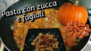 PASTA CON ZUCCA E FAGIOLI  Pumpkin and Beans  Le ricette di Bmax [upl. by Aihseyt103]