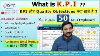 What is KPI  KPI Excel Sheet  Quality Objectives  How to make KPI Monitoring Sheet Hindi [upl. by Knepper]