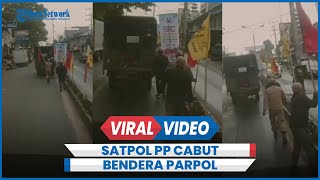 Viral Petugas Satpol PP Cabuti Bendera PDIP Biarkan Bendera Lain [upl. by Seraphine]