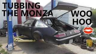 tubbing the monza 1975 chevrolet 22 hatchback it needed bigger slicks really bad [upl. by Korella]