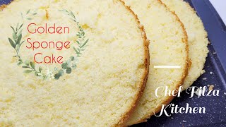 Golden Sponge Cake For 3 milk cake Fondant CakeVanilla Sponge Cake The perfect sponge for cakes [upl. by Oivlis]