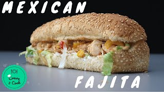 Fajita Sandwich  Mexican Chicken Fajita Recipe with CHEESE [upl. by Akkim]