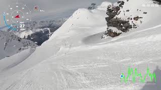 4 Vallees Gentianes  la Chaux snowboard gopro gps [upl. by Ymme]