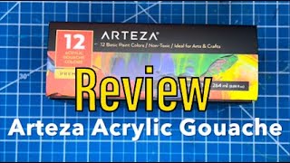 Arteza Acrylic Gouache Review and Comparison [upl. by Mckee]