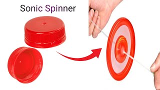 How to make Sonic SpinnerSpinner with bottle capsSpinning top kaise banaenHomemade Sonic Spinner [upl. by Dennie879]