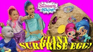 The Worlds BIGGEST GOLDEN SHIMMER AND SHINE Surprise Egg Opening  SamLandTV [upl. by Mokas]