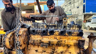 Rebuilding 35YearOld CUMMINS NT855 Full Engine  Assembling and Starting Komatsu Dozer Engine [upl. by Aciret]