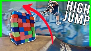 INSANE SKATEPARK HIGH JUMP CONTEST  Week 3 Scooter Camp [upl. by Dagney]