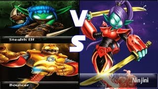 Skylanders Giants Scarlet Ninjini vs Bouncer amp Stealth Elf Lets Play Duellmodus GermanDeutsch [upl. by Helfand]