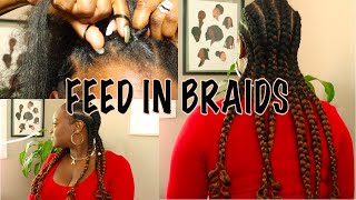 HOW TO do Feed In Braids on yourself [upl. by Etana]