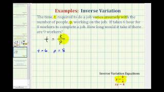 Ex Inverse Variation Application  Number of Workers and Job Time [upl. by Pegma]