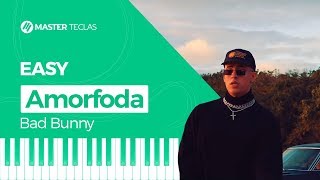 Amorfoda  Bad Bunny Easy  Piano Tutorial [upl. by Kelsi]