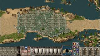 Stronghold Crusader  2000 Swordsmen vs 3000 Macemen [upl. by Kcirtemed2]